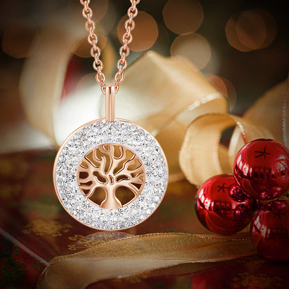 Tree of Life Necklace with Hollow Design and Rose Gold