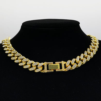 13mm Flat Cuban Link Diamond Bracelet for Hip Hop