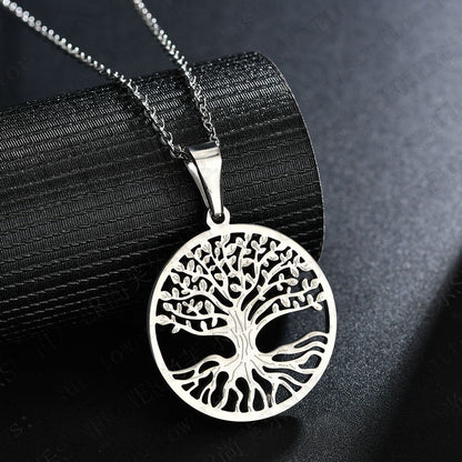 Stainless Steel Tree of Life Pendant Necklace