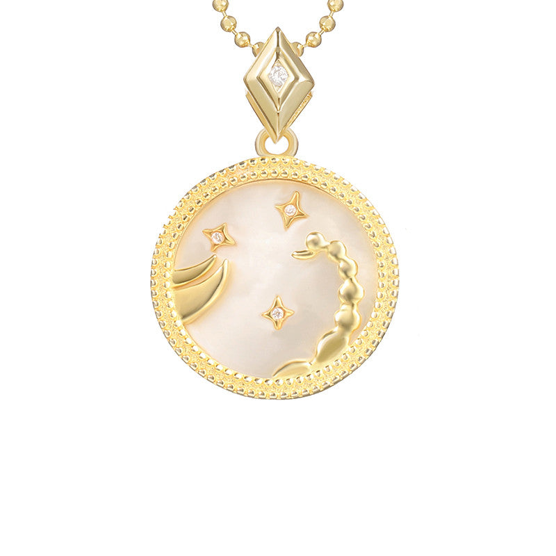 925 Silver Zodiac Necklace with Mother of Pearl Pendant