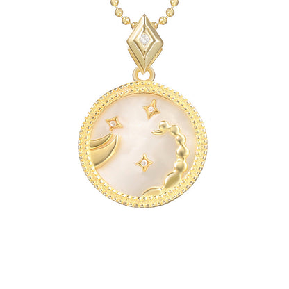 925 Silver Zodiac Necklace with Mother of Pearl Pendant