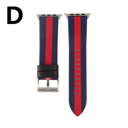 Leather Watch Strap with Flag Design