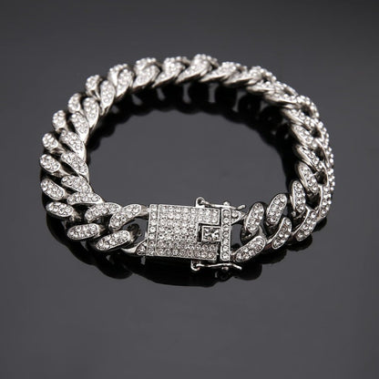 Cuban Link Diamond Bracelet for Hip Hop Jewelry