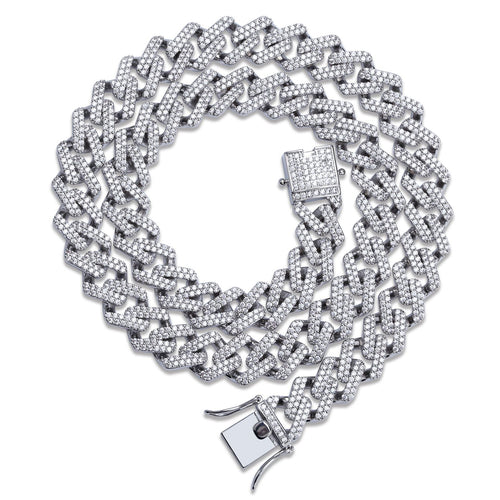 Men's Hip Hop Miami Cuban Link Necklace with Zirconia