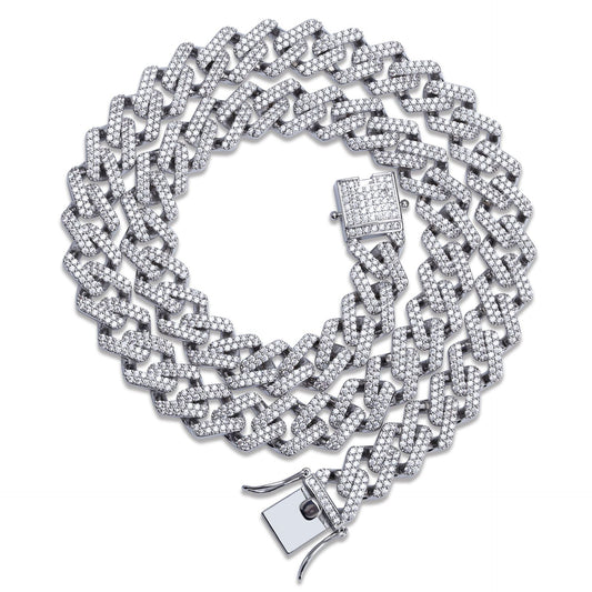 Men's Hip Hop Miami Cuban Link Necklace with Zirconia