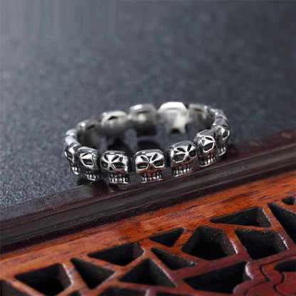 Retro Punk Skull Men's Titanium Steel Ring