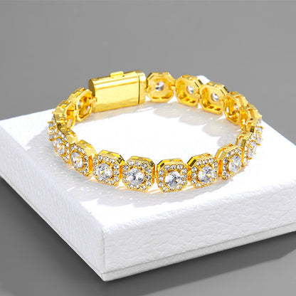 Square Zircon Rock Candy Clavicle Chain Necklace
