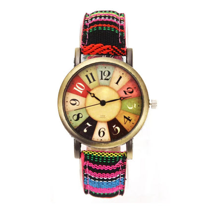 Fashionable Women's Quartz Watch with Denim Strap