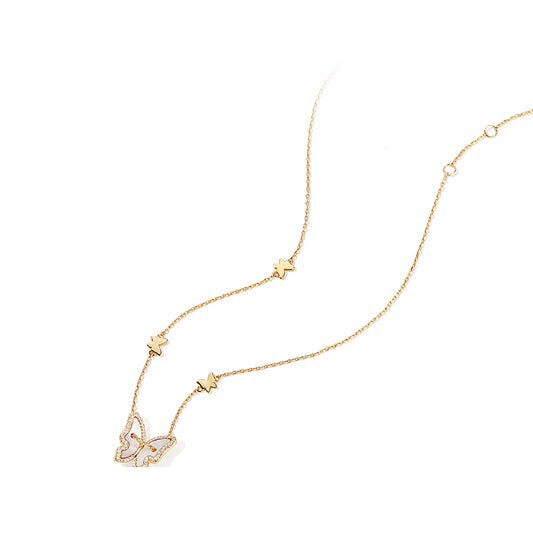 925 Silver Butterfly Necklace for Women - Minimalist Design