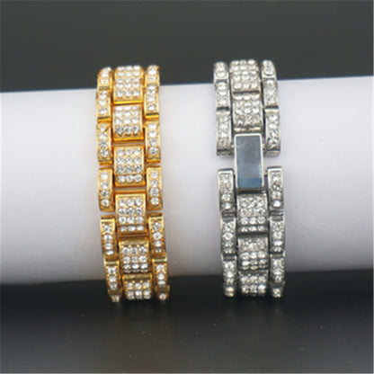 Hip Hop Men's Cuban Chain Bracelet and Watch Band