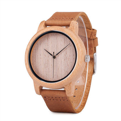 BOBO BIRD Bamboo Wood Watch with Genuine Leather Strap