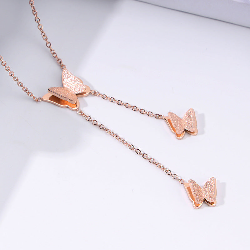 Rose Gold Four Leaf Clover Necklace for Women