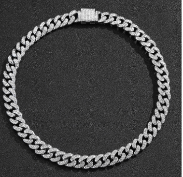 Emerald 18mm Men's Cuban Link Necklace with Zirconia