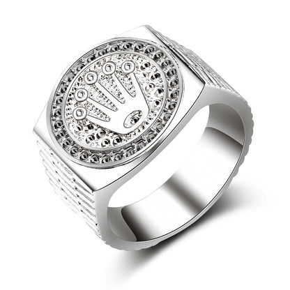 Hip Hop Crown Ring for Men and Women - Gold Plated