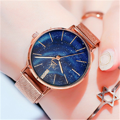 Women's Starry Sky Watch with Mesh Band