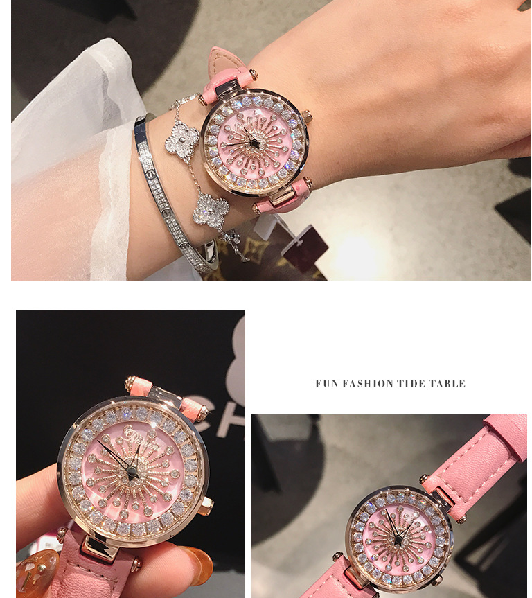 "Fashionable Women's Quartz Watch with Leather Band"