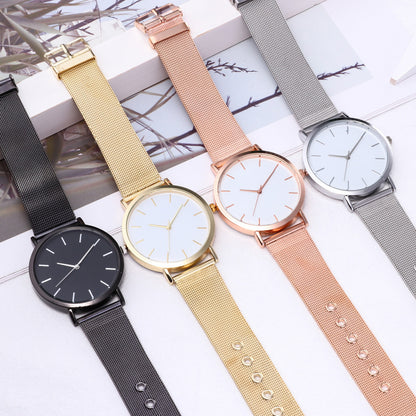 Slim Quartz Women's Watch with Steel Mesh Band