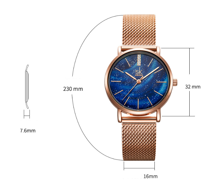 Women's Starry Sky Watch with Mesh Band