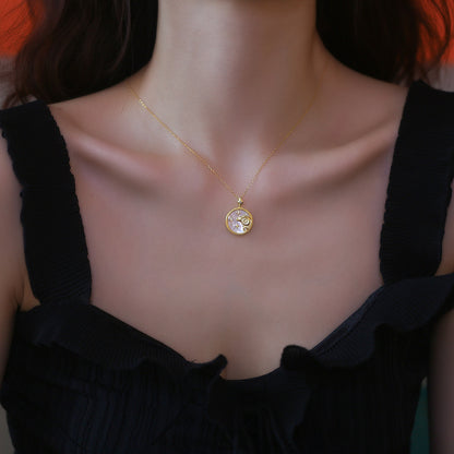 925 Silver Zodiac Pendant Necklace with Natural Shell