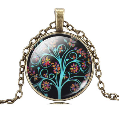 Tree of Life Necklace with Glass Art Pendant