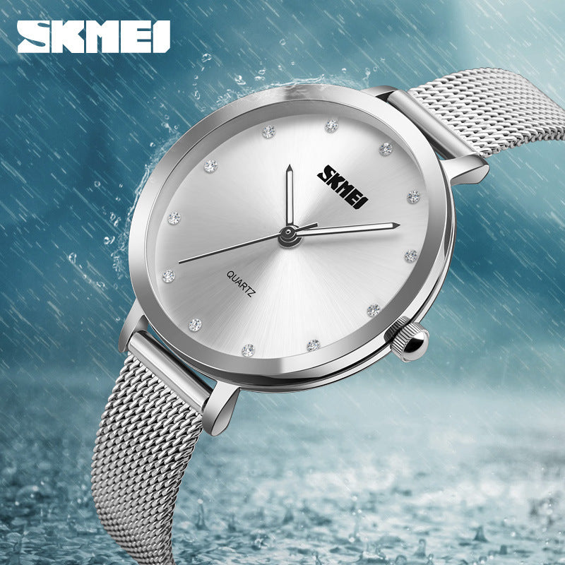 Stylish Women's Waterproof Quartz Watch with Mesh Band