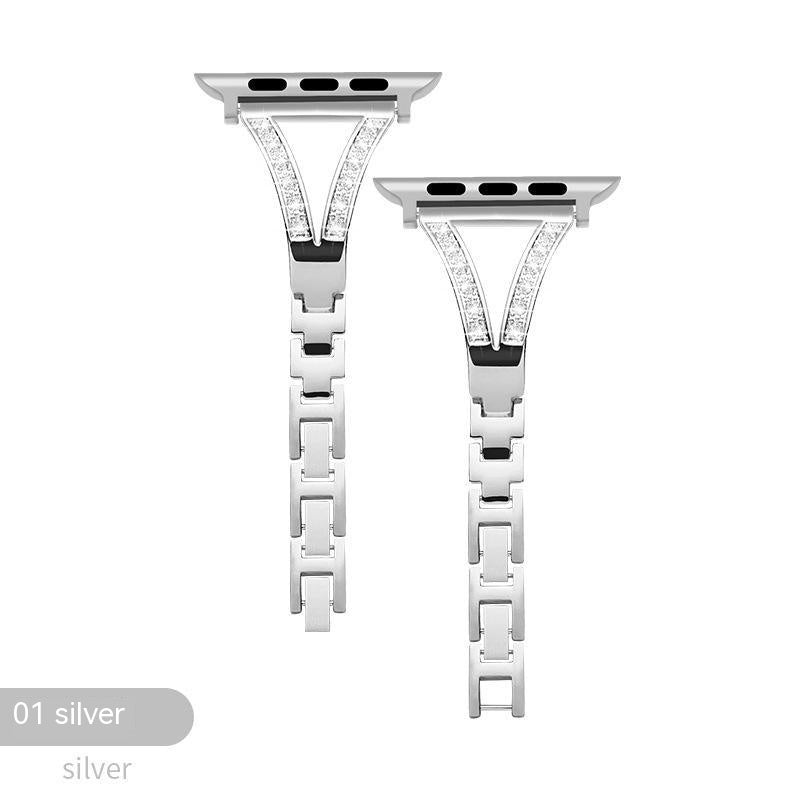Metal Diamond Stainless Steel Watch Strap