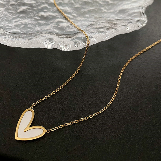 Sterling Silver Heart Necklace with Durable Design (One Piece)
