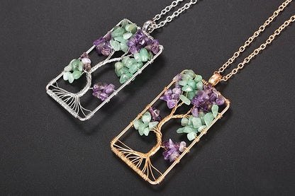 Tree of Life Necklace with Chakra Stones