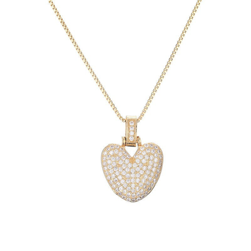 Hip Hop Letter Pendant Necklace with Zircon for Women