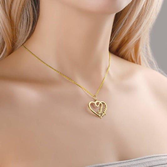 925 Silver Heart Letter Necklace