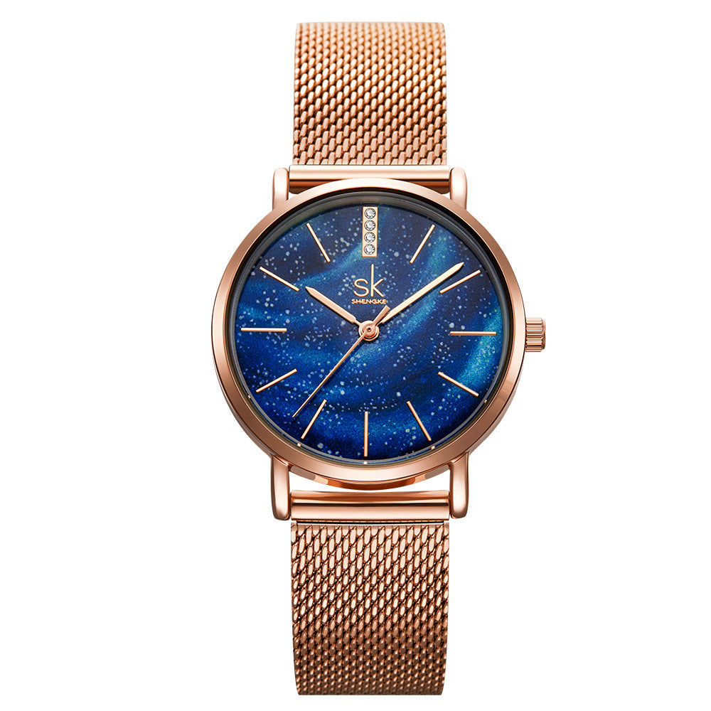 Women's Starry Sky Watch with Mesh Band
