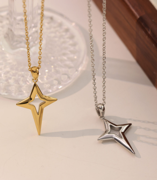 18K Gold Plated Necklace with Shooting Star Pendant (One Piece)