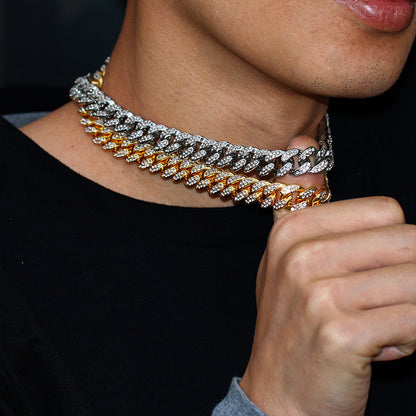 Hip-Hop Alloy Necklace with 12mm Wide Butterfly Clasp