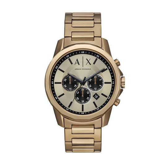A｜X ARMANI EXCHANGE Mens Chronograph Bronze Gold-Tone Stainless Steel Watch (Model: A|X1739)