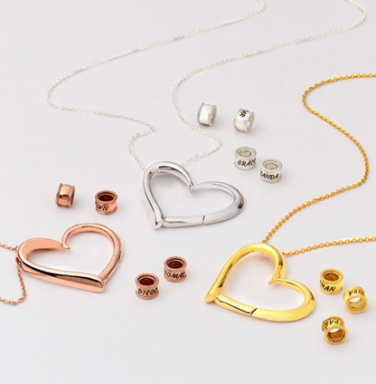 Heart Love Beaded Pendant Necklace,