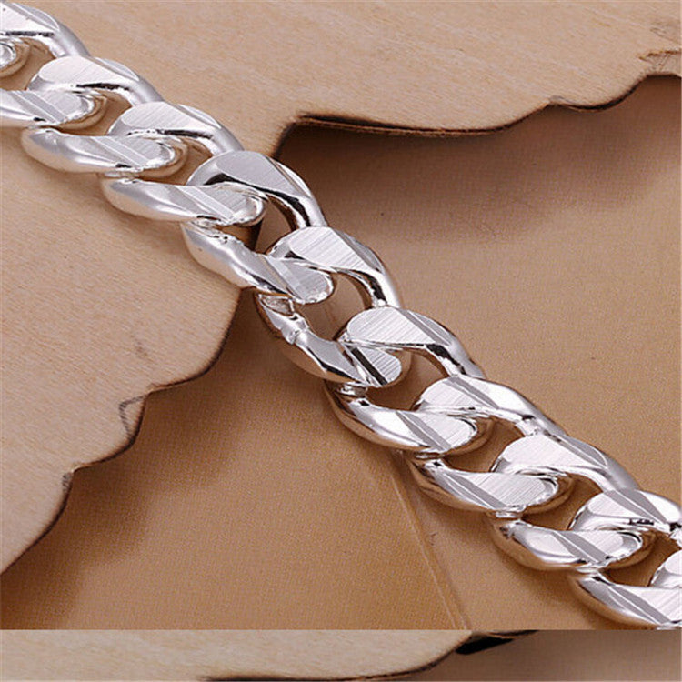 Fashionable Silver-Plated Men's Side Buckle Bracelet