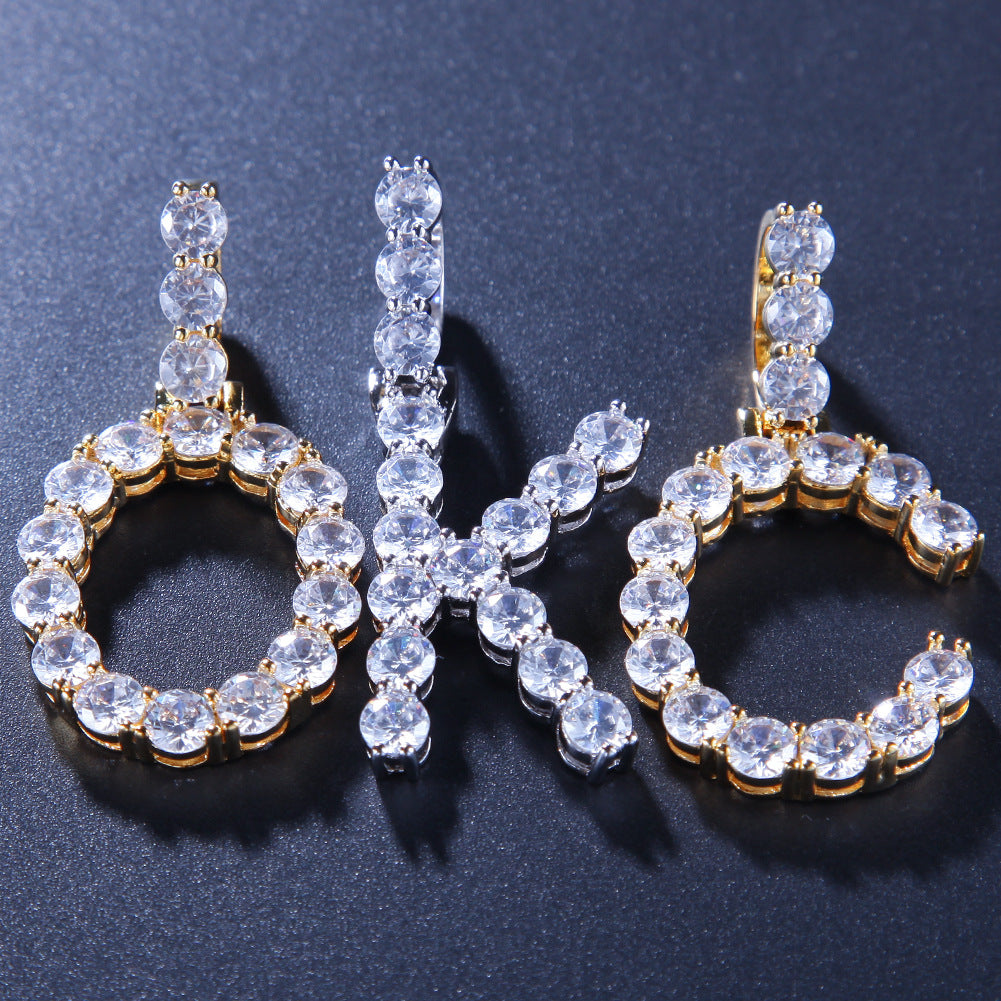 Bling Bling Letter Pendant Necklace with Zirconium (26)