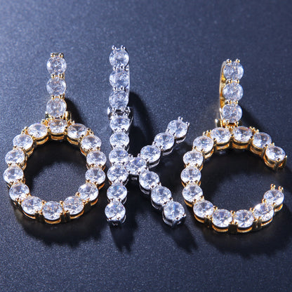 Bling Bling Letter Pendant Necklace with Zirconium (26)