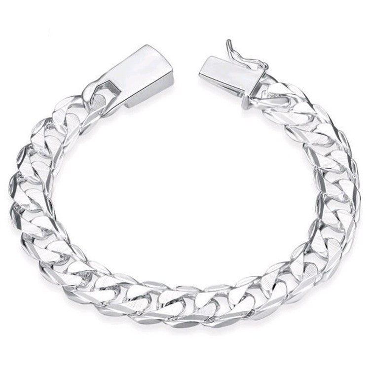 Fashionable Silver-Plated Men's Side Buckle Bracelet