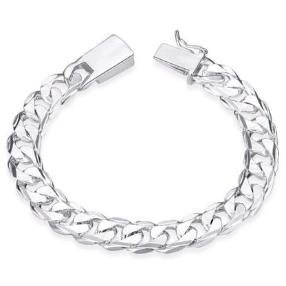 Fashionable Silver-Plated Men's Side Buckle Bracelet