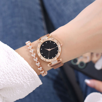 Starry Diamond Women's Watch and Bracelet Gift Set