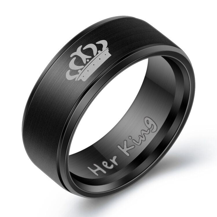 Titanium Steel His and Hers Couple Rings