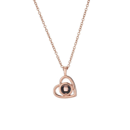 S925 Silver Heart Necklace with Custom Photo Pendant