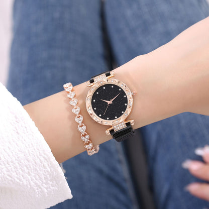 Starry Diamond Women's Watch and Bracelet Gift Set