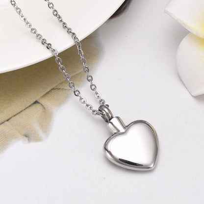 Heart-Shaped Diamond Ashes Pendant Necklace