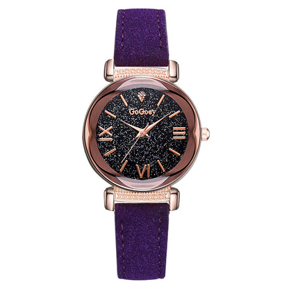 Starry Sky Women's Quartz Watch with Diamond Accents
