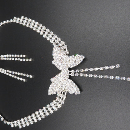 Bridal Jewelry Set with Rhinestone Necklace and Earrings