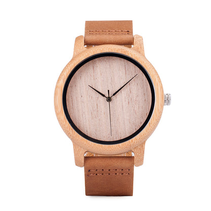 BOBO BIRD Bamboo Wood Watch with Genuine Leather Strap