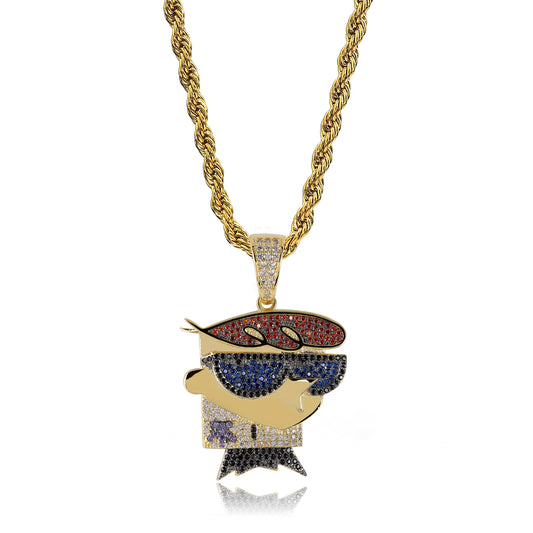 Cartoon Character Dexter Pendant Hip-Hop Men's Necklace