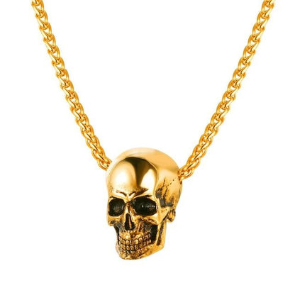 Punk Skull Pendant, Vintage Hip Hop Necklace